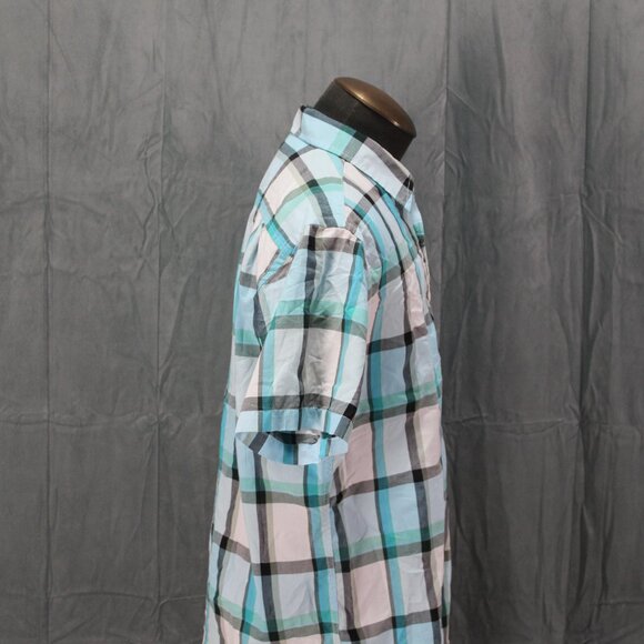 Button-Down Shirt - Blue and Black Plaid Pattern by Matix - Men's Large - Picture 9 of 10